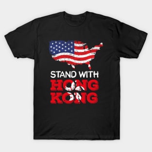 stand with hong kong american flag T-Shirt